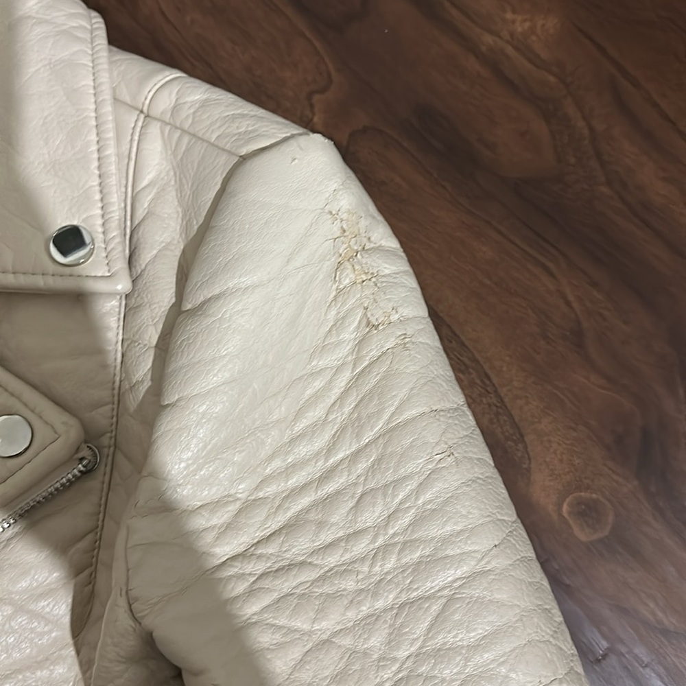 Zara Cream Faux Leather Jacket - Picture 10 of 11